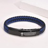 Religious Christian Cross Bracelet for Men, Mantra Engarved Faith Bible
