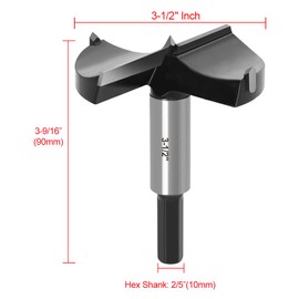 ASNOMY 3-1/2" Carbide Forstner Drill Bit Set - Hardwood & Plastic Drilling, Hinge Cutter Tool Kit