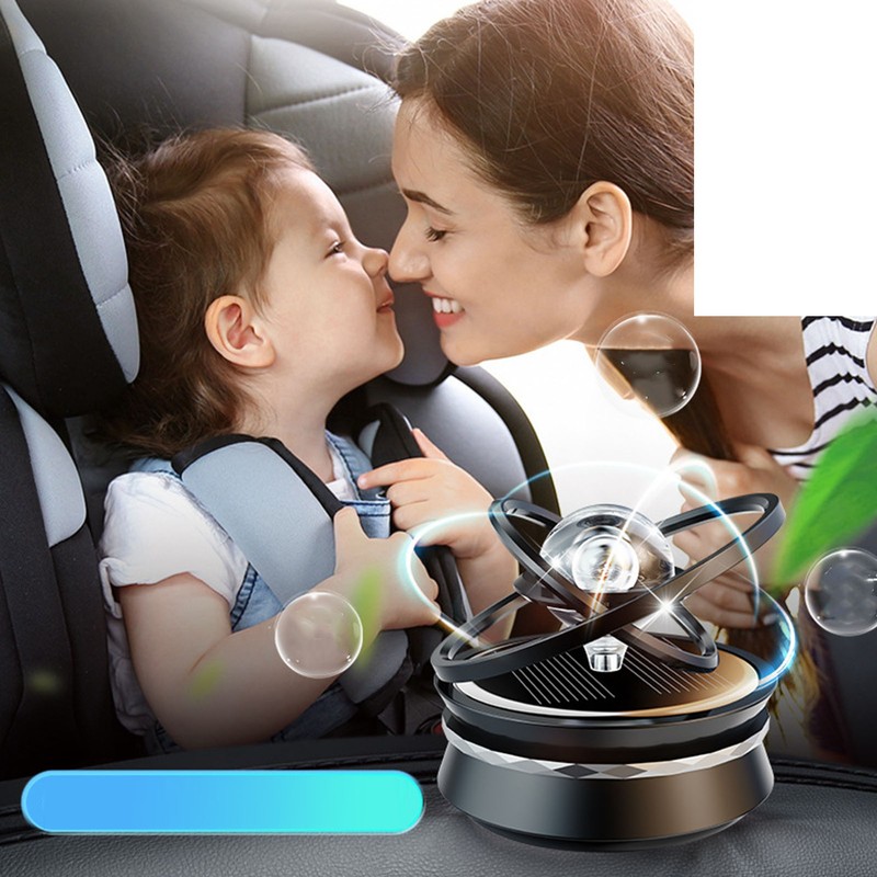 Car Aromatherapy Solar Energy Suspended Crystal Ball Rotating Car Aroma