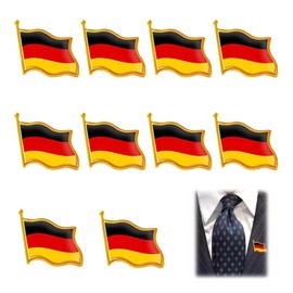 HAFRILY Pack of 10 Germany Flag Badges National Badge for Germany Flag Pin Flip Collar Pins Pin Durable and Colourfast Germany Flag, Brass, iron