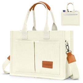 Canvas Tote Bag for Women with Pockets Crossbody Bag Tote Shoulder Handbags Casual Work Bags Everything Tote Bag (Cow)