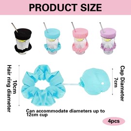 4 Stück Ko Tropfen Schutz Armband,Getränkeschutzdeckel,Cap Scrunchie Haarband Drink Cover,Getränke Abdeckung Cap Haargummi Scrunchie,Wiederverwendbar Getränkedeckel,Nightcap Ideal Für Bars Und Partys