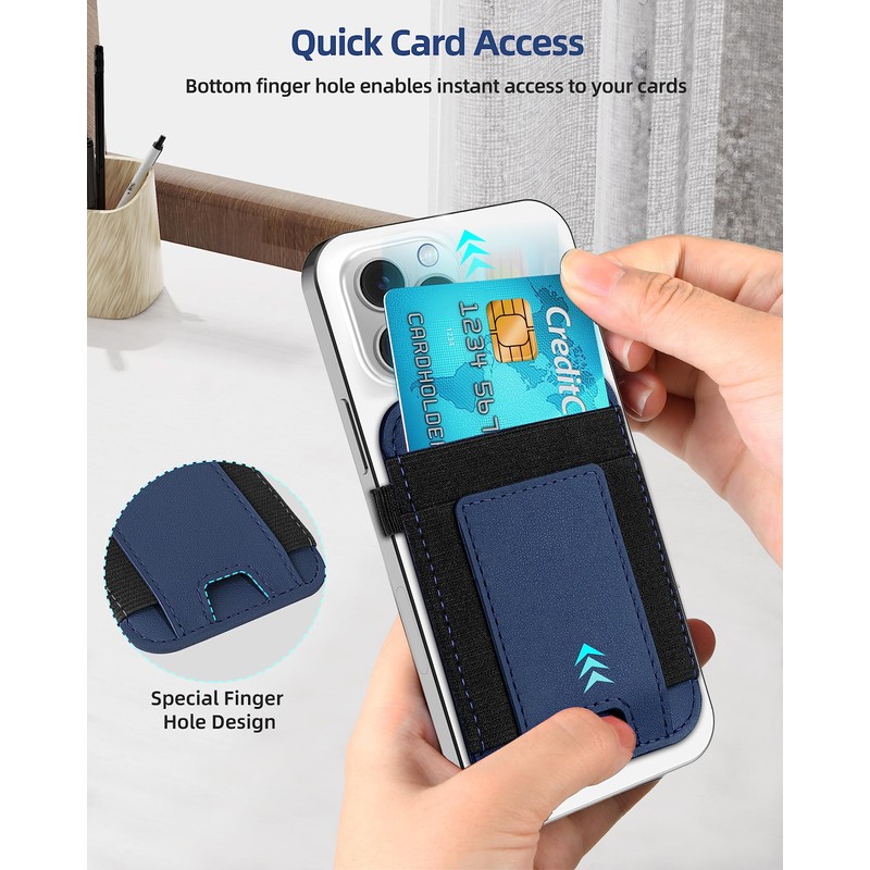 ExtreLife Magnetic Card Wallet Holder with Magsafe, Navy Blue