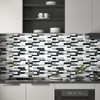 CHIHUT 6 Sheets 12"x12" Black White Gray Marble Mosaic Peel