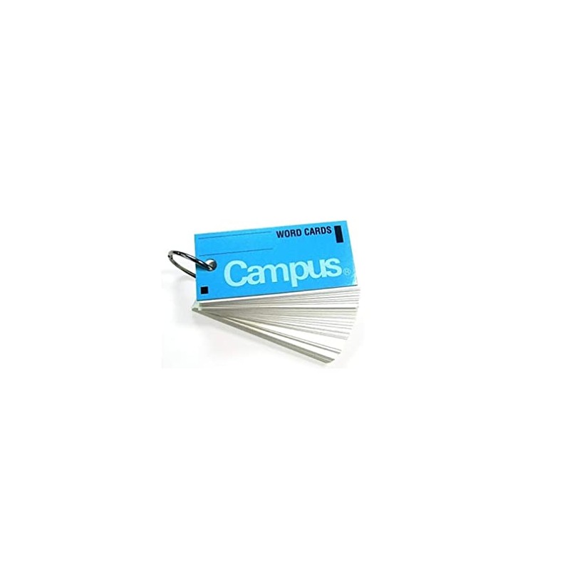 Kokuyo Word Cards, Medium, Card Ring Binding, 85 Cards, Blue,