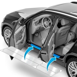 uProtect Car Door Sill Protector for Skoda Fabia Hatchback 3 (III) NJ I 2014-2021 - Protective Film Car Door Accessories Trim Paint Protection Film Transparent