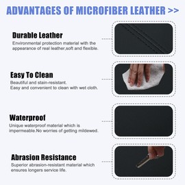 Unifizz 1 Set Center Console Armrest Cover Front Door Cover Armrest Cover Pad Replacement Microfiber Leather for Honda Pilot 2009 2010 2011 2012 2013 2014 2015 Arm Rest Cover Black