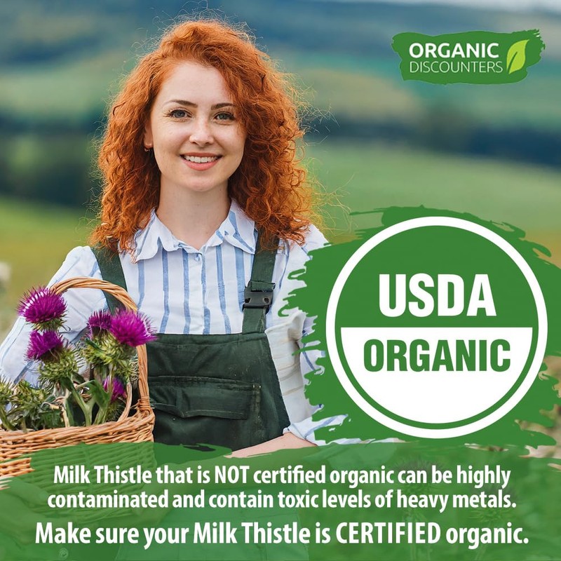 Organic Discounters Milk Thistle Capsules, 280 Count, 7500 mg Strength,