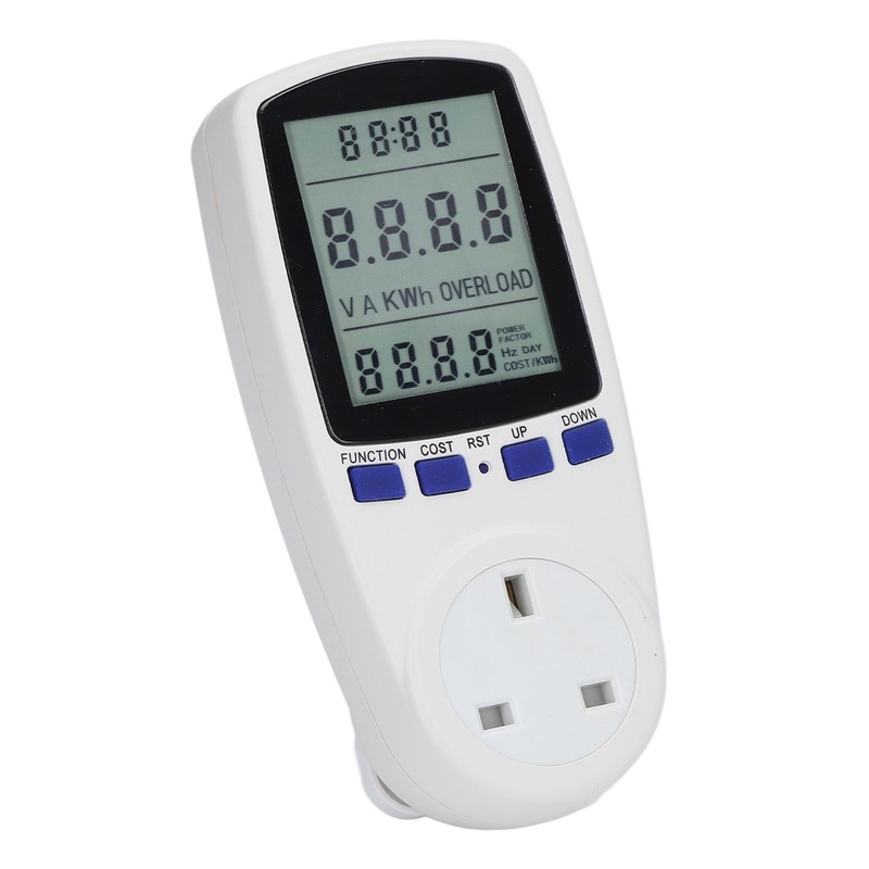 Power Meter Plug with Battery LCD 7 Display Modes Electricity
