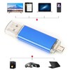 U Disk OTG Bright Blue DualHead Mini Metal USB 2.0
