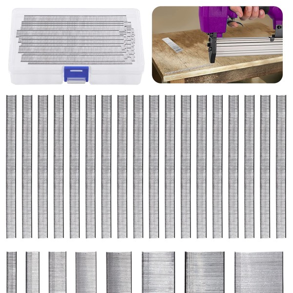 Swpeet 5000Pcs F25-2/5" Multi-Length Galvanized Brad Nails Straight Finishing Nails