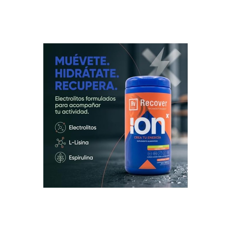Ion Recover Electrolitos Polvo Actividad Deportiva Diaria Natural Lisina Espirulina