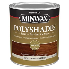 Minwax PolyShades Wood Stain + Polyurethane Finish – Quart, American Chestnut, Satin