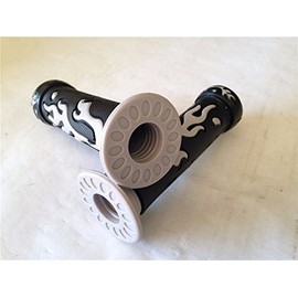 XKMT-WATERCRAFTS Flame Gel Style H Grips GRAY ATV QUAD Compatible With Brute Force Prairie ATV BRUIN GRIZZLY KODIAK(7/8" BOTH SIDE) [B017QV9CS6]