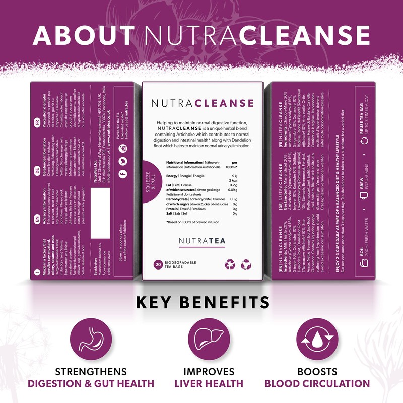 NUTRACLEANSE - Detox Tea | Cleanse Tea - Helps Relieve