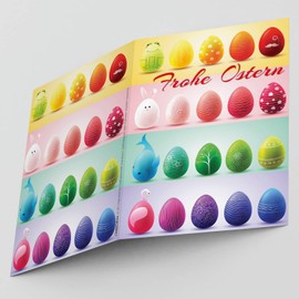 BREITENWERK Easter Cards with Envelope (Set of 15) 20 Easter Eggs - Elegant Premium Folding Cards - Ideal for Private and Business - Happy Easter Cards