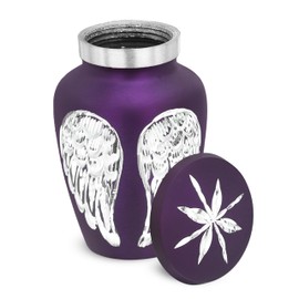 Keepsake Company Purple Small Urns for Human Ashes - Angel Wings Mini Urns for Human Ashes - Cremation Keepsakes urns for Ashes - Ash Holders for Human Ashes – Urn -ERN - Tiny Urns for Men - Single