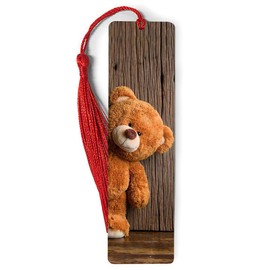 Generic Durable Metal Bookmark for Readers & Bookworms - Cute Teddy Bear Peeping, Pictoral