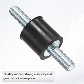 M METERXITY 4-Pack Rubber Mounts D10mmxH10mm Male Vibration Isolators Cylindrical Shock Absorber W M4 x 10mm Double Studs for Air Compressor/Car/Pump/Boat/Garage Motor/Bobbins Rubber Isolators