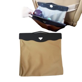 XAA386Y Car Trash Can, Car Trash Can, Car Storage Case, Seat Back Pocket, Rear Seat Storage, Car Accessories, Magnet, LED Light, Dust Box with Lid, Storage Bag, Car Storage Case, PU, Garbage Bag,