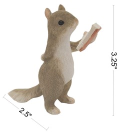 Gemmia Miniature Fairy Garden Book Lover Squirrel Figurine- Self-growth Reading Squirrel