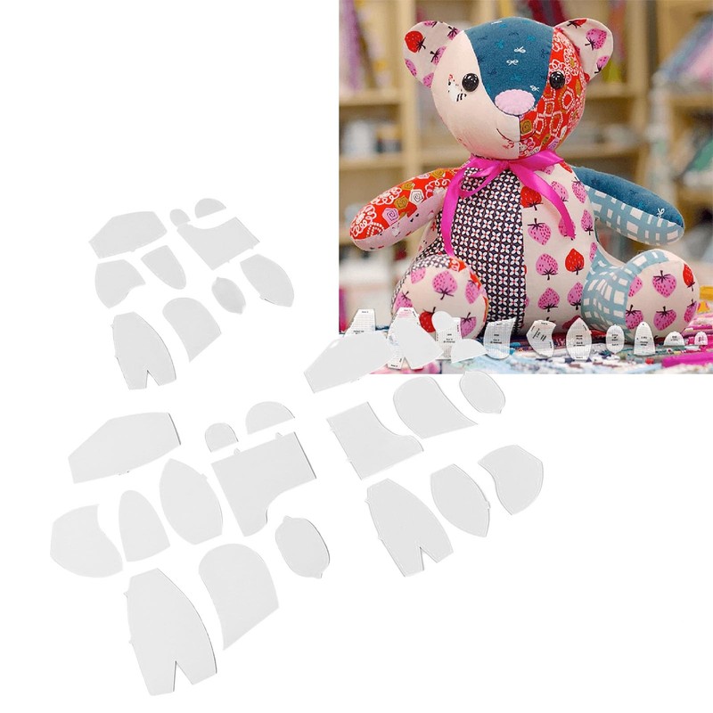 30 Pcs Memory Bear Template Ruler Set, Memory Bear Sewing