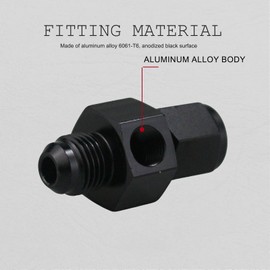 6AN Male Flare to -6 Female Swivel with 1/8 NPT Gauge Port Fuel Pressure Take Off Fitting Adapter Aluminum, Pack of 2