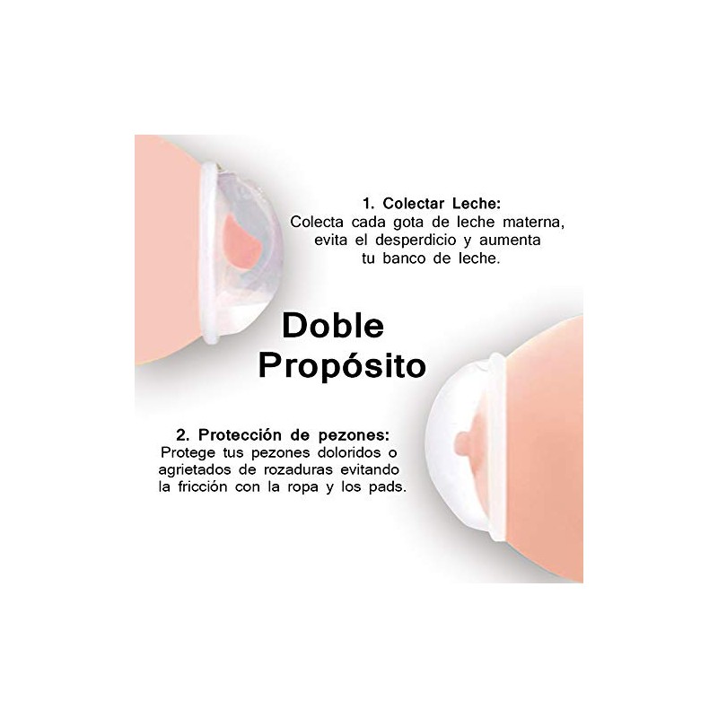 LURKO Conchas Recolectoras Lactancia 60 ml, 2 Piezas, Portectores Silicona