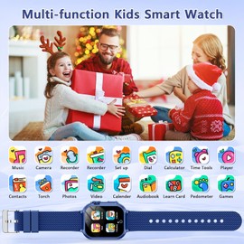 Kids Smart Watch Gift for Girls Age 5-12, 32 Games HD Touch Screen Watches with Video Camera Music Player Pedometer Flashlight 12/24 hr Educational Toys Birthday Gift for Boys Girls Ages 7 8 9 10