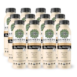 Remedy Organics Vanilla Dream Power 12-Pack | Plant Based MCT Oil Protein Shakes, Ready to Drink | USDA Organic, Vegan, Gluten Free, Dairy Free, Soy Free |12 Vanilla Dream Bottles