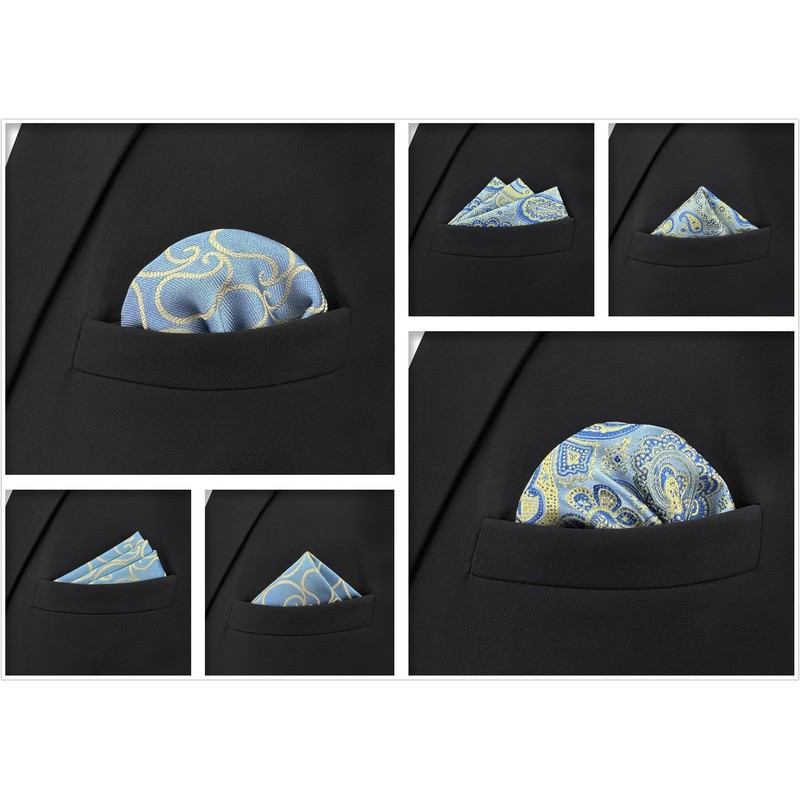 Shlax&Wing 5 Pieces Assorted Pañuelo De Bolsillo Para Hombre Handkerchiefs
