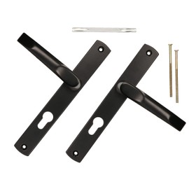 KOTARBAU® Handle Pair 72 mm with Long Plate Black for Profile Cylinder Modern Universal
