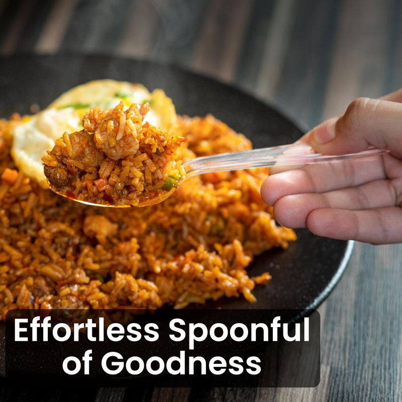 Lonezo [50 Count] Clear Plastic Spoons Clear Spoons Plastic Disposable