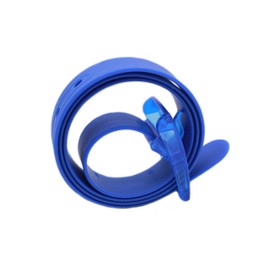 XINMELISHANG 115x3.5cm Unisex Women Men Adjustable Rubber Silicone Belt with Plastic Buckle (Royal Blue)