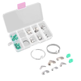 Matriz de perfil de sección dental de 100 / caja, matriz dental profesional con matriz de relleno dental con matriz de relleno dental con 2 anillos, 20 artículos de ortodoncia de cuña circular