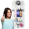 Gecko-Loc SHS-015EXT Extra Long Adjustable Hanging Shower Caddy, Over-the-Showerhead Organizer