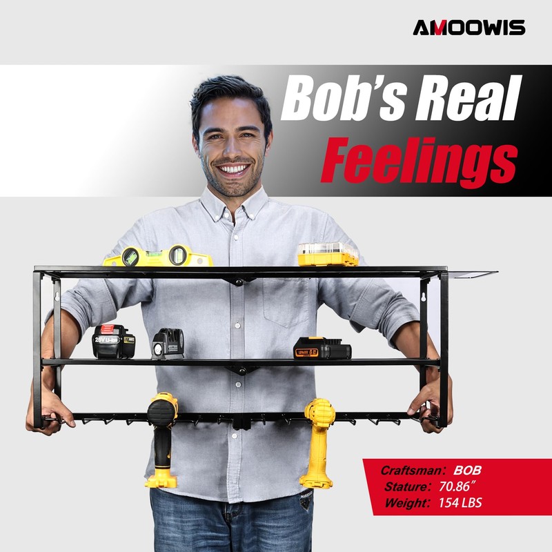 Modular Garage Power Tool Organizer with Charging Station, Fully Welded