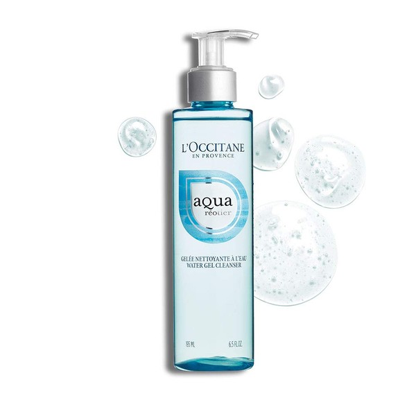 L'Occitane Gentle Aqua Reotier Water Gel Cleanser Enriched with Hyaluronic Acid to Remove Impurities or Makeup, 6.5 Fl Oz