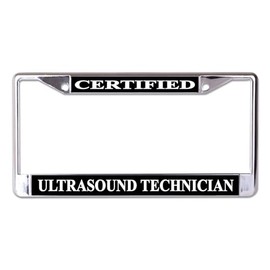 Certified Ultrasound Technician Chrome License Plate Frame