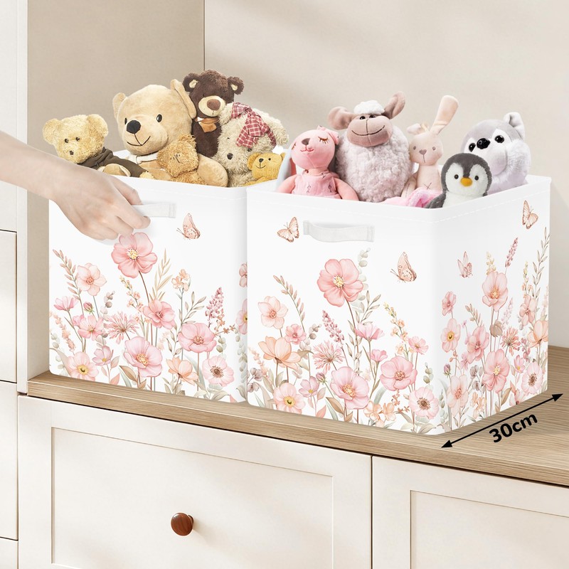 Clastyle 11.8" Flower Storage Basket Set of 3 for Kid