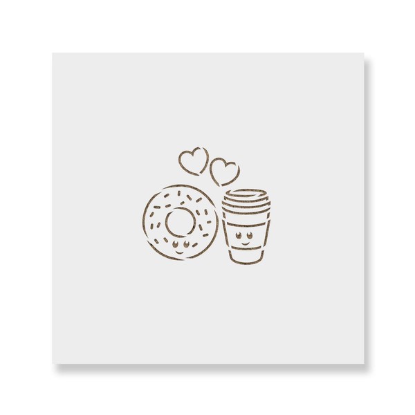 Donut And Coffee Cookie Stencil - Easy-to-Use For Stunning Cookie