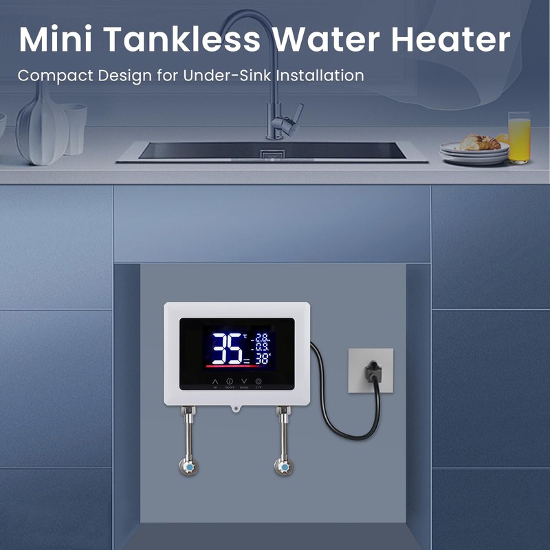 Mini Tankless Water Heater Electric 110V Under Sink Small Hot