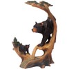 Black Bear Decor Carved Log Look Figurine of Bear and