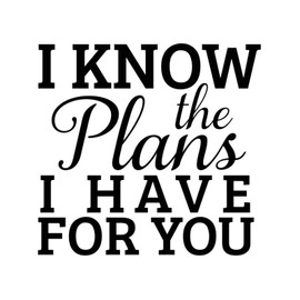 I Know The Plans I Have for You Car Home Decor Mural Decals Self-Adhesive Wall Stickers for Teen Room Nursery Kitchen Outdoors Vinyl