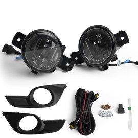 RP Remarkable Power, LED Fog Light for 2013-2015 Altima Chrome DRL Lights Kit with Switch, Wiring, Harness And P1-H11W-5000Lm Bulbs Bumper Lamps Oe Style Clear FL12223