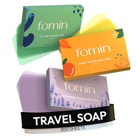 FOMIN - Hojas de jabón de papel antibacteriano para lavar a mano - (paquete de 3) naranja, árbol de té, lavanda, hojas de jabón portátiles de viaje, m