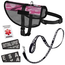 Dogline Emotional Support Dog Vest Bundle with Adjustable Service Dog Vest Harness, Reflective Emotional Support and ESA Patches, Emotional Support Leash, Emotional Support Animal ID Card