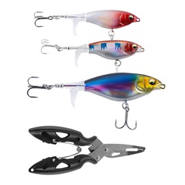 XHYASD Fishing Bait, Perch Bait, Plopper, Topwater Bait with Propeller Tail for Black Bass, Wobbler, Top Water Fishing Wobble Surface Bass Bait for Bass, Suitable for Freshwater or Saltwater