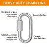 ThreeLeaves Stainless Steel Chain Links 2.3 Inch. D Shape Safety