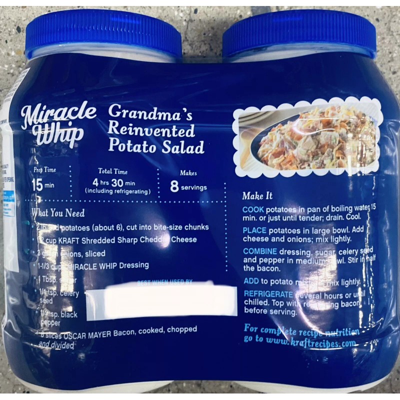 Kraft 2x KRAFT Miracle Whip Mayo-Tangy Dressing 30 oz Jar